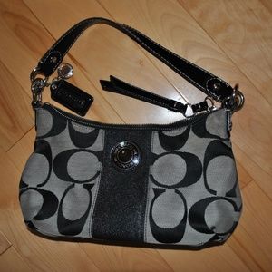 Coach Gray and Black Women's Handbag